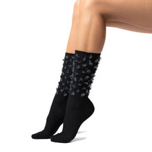 Load image into Gallery viewer, ROMY CALZA CORTA IN COTONE SOFT CON SIMPATICO RICAMO IN LUREX