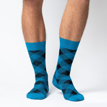 Load image into Gallery viewer, LUKE JACQUARD CALZA CORTA IN COTONE SOFT CON DISEGNO A ROMBI