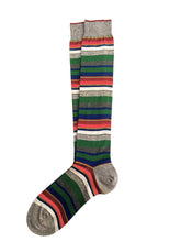 Load image into Gallery viewer, PARTY STRIPES CALZA LUNGA IN COTONE FILO DI SCOZIA MULTIRIGA