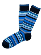 Load image into Gallery viewer, MULTI STRIPE CALZA CORTA IN COTONE FILO DI SCOZIA