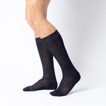 Load image into Gallery viewer, CALZA LUNGA A COSTE E POLSINO INGLESE IN PURA LANA MERINOS RIMAGLIATA A MANO