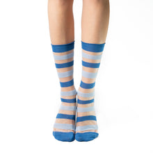 Carica l'immagine nel visualizzatore di Gallery, AMELIE CALZA CORTA LEGGERA E VELATA CON RIGHE A CONTRASTO