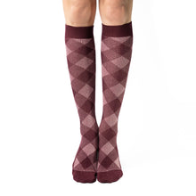 Load image into Gallery viewer, KYLIE CALZA LUNGA IN COTONE CON DISEGNO ROMBI IN LUREX