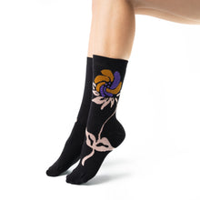 Load image into Gallery viewer, SUMMER CALZA CORTA IN COTONE SOFT CON DISEGNO FIORE IN VELLUTO