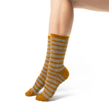 Carica l'immagine nel visualizzatore di Gallery, BRIGITTE CALZA CORTA IN SETA CON RIGHE IN VELLUTO