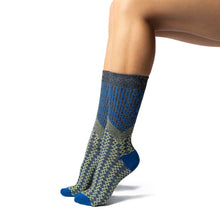 Load image into Gallery viewer, PAGODA CALZA CORTA IN COTONE LUREX CON DISEGNO GEOMETRICO