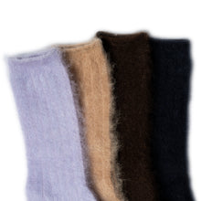 Load image into Gallery viewer, REGINA CALZA CORTA A COSTE IN SOFFICE MOHAIR TAGLIO LASER