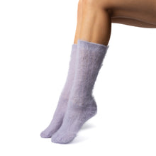 Load image into Gallery viewer, REGINA CALZA CORTA A COSTE IN SOFFICE MOHAIR TAGLIO LASER