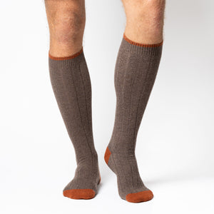 Bicolor calza lunga in lana e cashmere