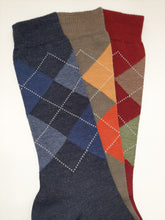 Carica l&#39;immagine nel visualizzatore di Gallery, Argyle calza lunga lana merinos
