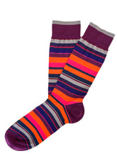 Load image into Gallery viewer, MULTI STRIPE CALZA CORTA IN COTONE FILO DI SCOZIA
